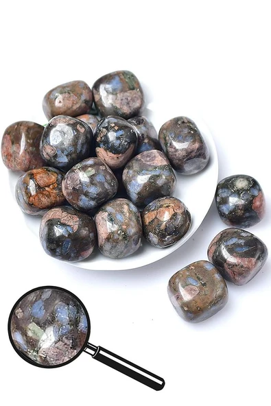 Sertifikalı Tamburlanmış Mavi Krizantem Taşı Kütle ürün görseli 1