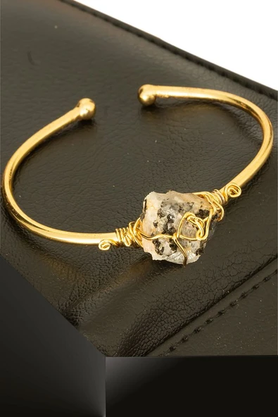 Sertifikalı Kelepçe Model Ayarlamalı Aaa Ay Taşı Bileklik - Kararmaz ürün görseli 1