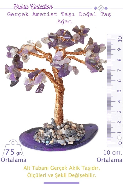 Sertifikalı Gerçek Ametist Doğal Taşı Ağaç - Akik Plakalı ürün görseli