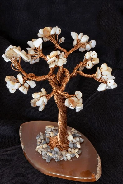 Sertifikalı Gerçek Sedef Doğal Taşı Ağaç - Akik Plakalı ürün görseli