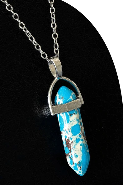 Sertifikalı Çivi Model Mavi Varisit Taşı Kolye ürün görseli