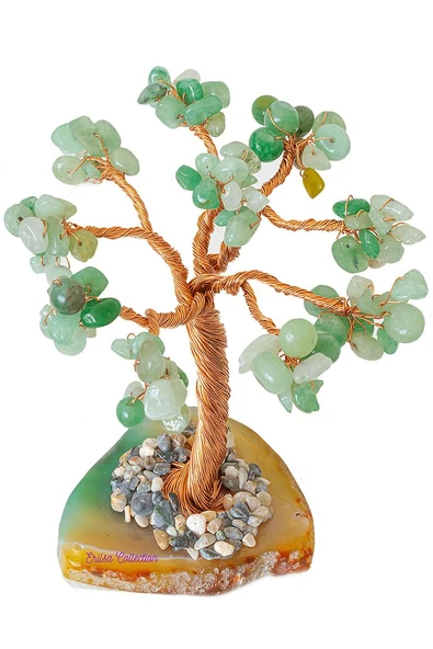 Sertifikalı Gerçek Aventurin Doğal Taşı Ağaç - Akik Plakalı - Resim 3