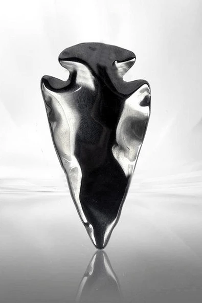 Sertifikalı AAA+ Ok Başı Model Doğal Taş Hematit Taşı Kolye - Resim 2