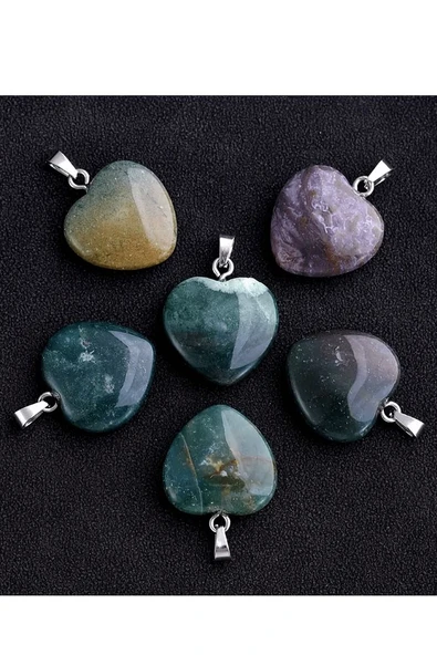 Sertifikalı Gerçek Kalp Model Hint Akik Taşı Kolye - Resim 2