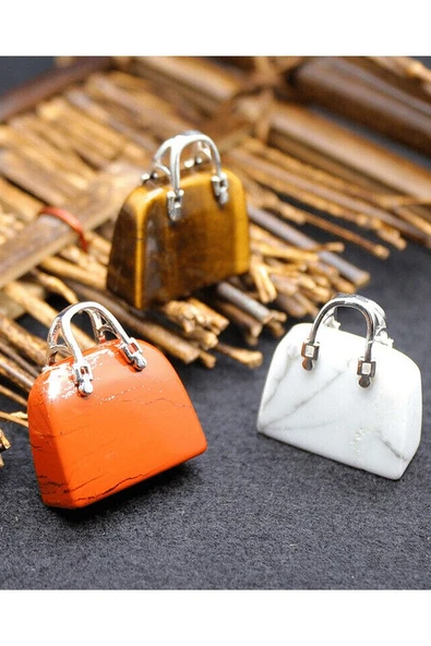 Sertifikalı Çanta Model Siyah Akik Taşı Kolye - 3