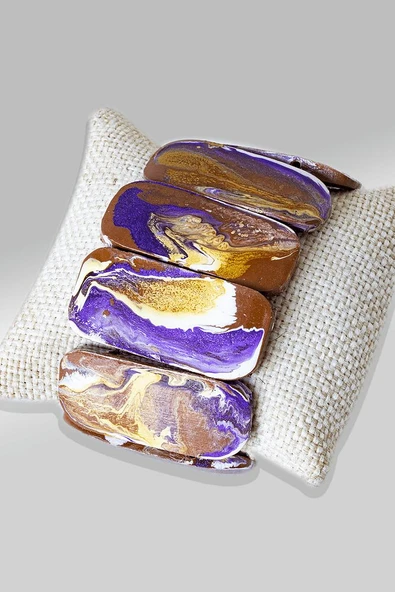 Ebruli Kahverengi Afrika Sandal Ağacı Rolex Model Bileklik ürün görseli