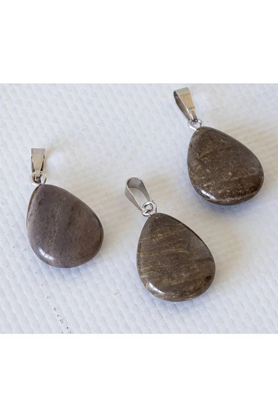 Sertifikalı Damla Model Rodonit Taşı Kolye - Resim 2