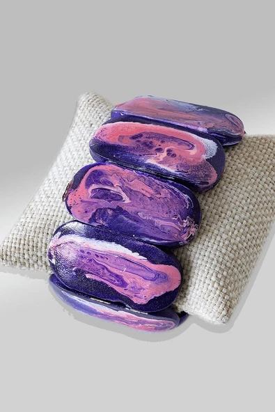 Ebruli Mor Afrika Sandal Ağacı Rolex Model Bileklik ürün görseli