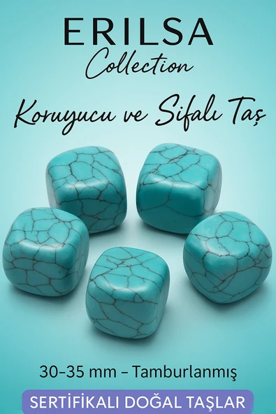 Sertifikalı Tamburlanmış Turkuaz Taşı Kütle – Koruma ve Şifa Taşı ürün görseli