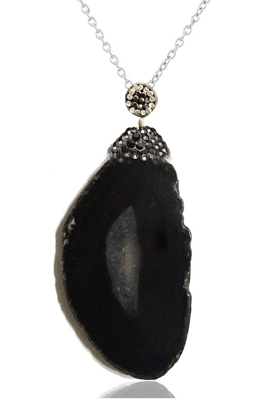 Sertifikalı Zirkon Taşlı Plaka Siyah Akik Taşı Kolye ürün görseli