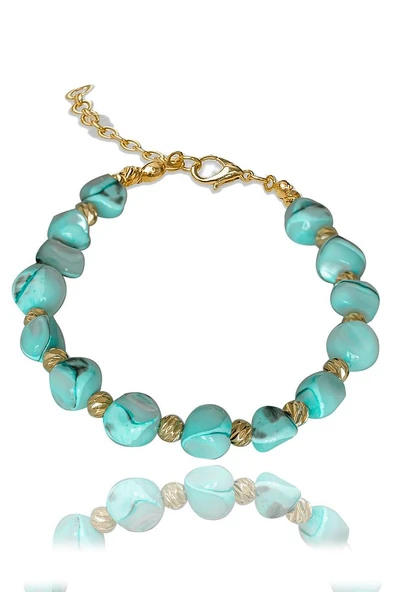 Sertifikalı Mavi Sedef Taşı Bileklik - Ayarlamalı - Resim 3