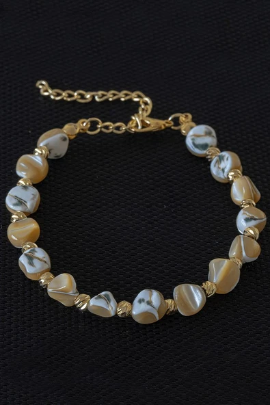 Sertifikalı Kahverengi Sedef Taşı Bileklik - Ayarlamalı - Resim 2