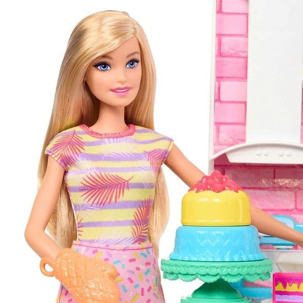 HJY94 Barbie Brooklyn ve Malibu Pasta Yapıyor Oyun Seti - 3