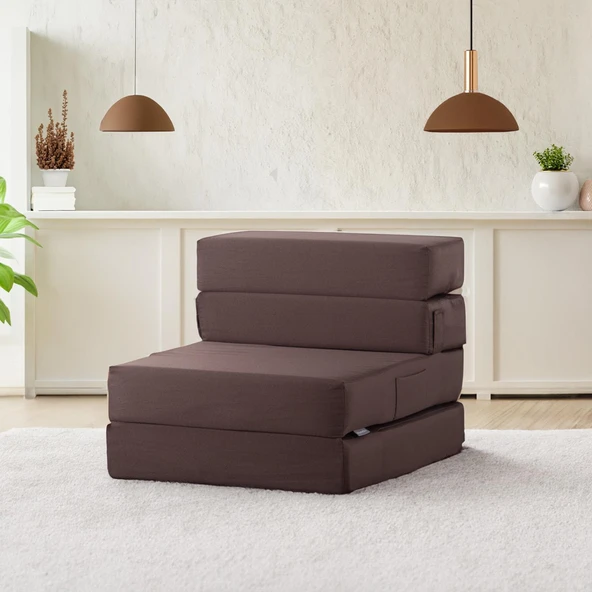 Valeria Katlanır Yatak Olabilen Koltuk Tek Kişilik Bej Tek - 9