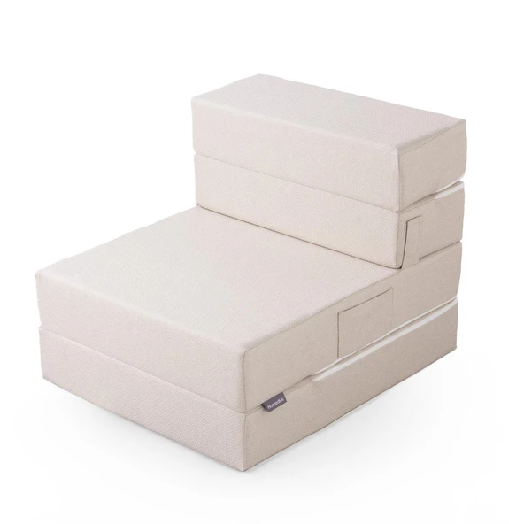Valeria Katlanır Yatak Olabilen Koltuk Tek Kişilik Bej Tek - 5