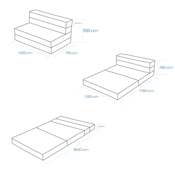 Valeria Katlanır Yatak Olabilen Koltuk Çift Kişilik  Bej Çift - 12