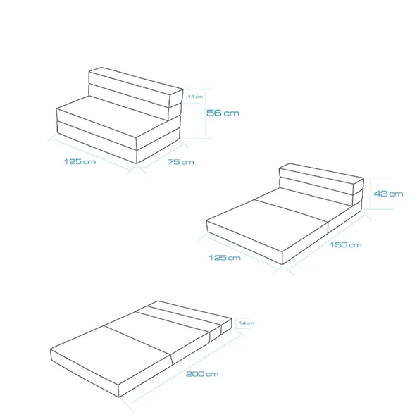 Valeria Katlanır Yatak Olabilen Koltuk Çift Kişilik Bej Çift - 7