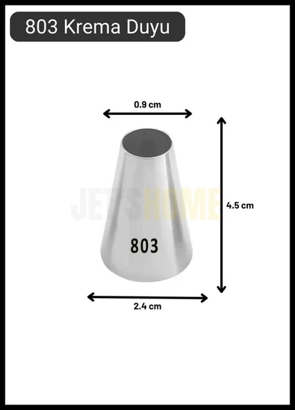 803 Yuvarlak Desen Krema Duyu Büyük Boy Pasta Duyu Paslanmaz Çelik Krema Torbası Ucu 2.4x0.9x4.5 cm - 3