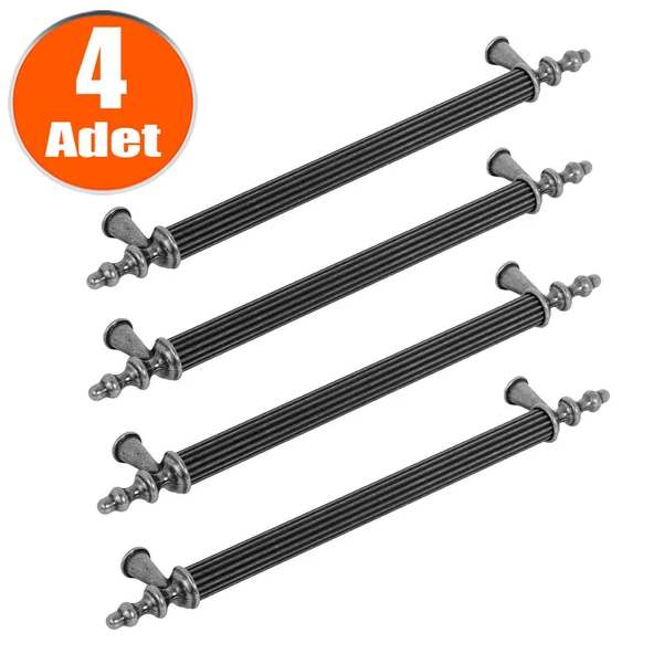 Eskitme Antik Gümüş Metal (224 mm-22.4 cm) (4 ADET) Mobilya Mutfak Dolabı Dolap Kulpu Kulbu Kulpları
