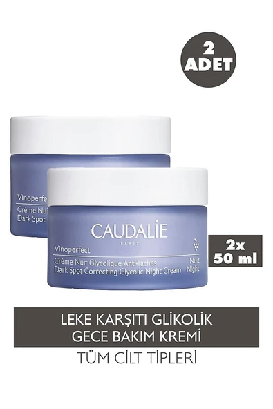 Caudalie Vinoperfect Dark Spot Correcting Glycolic Night Cream  Leke Karşıtı Gece Kremi 50 ml 2 Adet