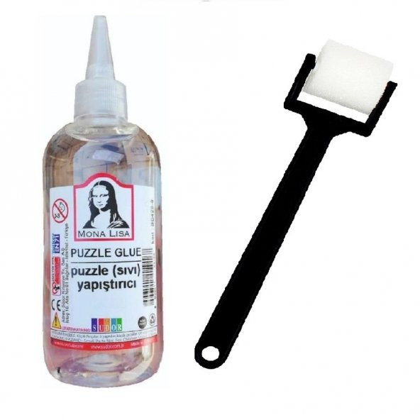 Puzzle Yapıştırıcı 250 ml 1 Adet ve Silindir Sünger Fırça 1 Adet Monalisa Pazıl Yapıştırıcısı