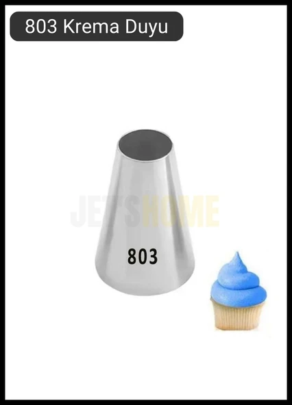 803 Yuvarlak Desen Krema Duyu Büyük Boy Pasta Duyu Paslanmaz Çelik Krema Torbası Ucu 2.4x0.9x4.5 cm