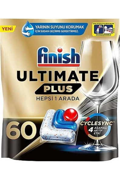 Finish Ultimate Plus Hepsi Bir Arada 60 Kapsül Bulaşık Makinesi Deterjanı Tableti