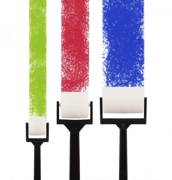 Rulo Sünger Boya Fırçası Küçük Boy 3 Adet Flyart Sanatsal Rulo Fırçası Sünger Küçük Boy 3 Adet - 3