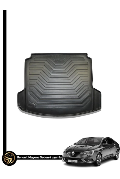 Black Gold Renault Megane 4 Çift Kulaklı 3D Lazer Kesim Bagaj Havuzu Rpj