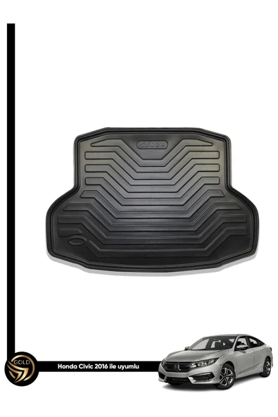 Black Gold Honda Civic 2016-2020 3D Lazer Kesim Bagaj Havuzu Rpj