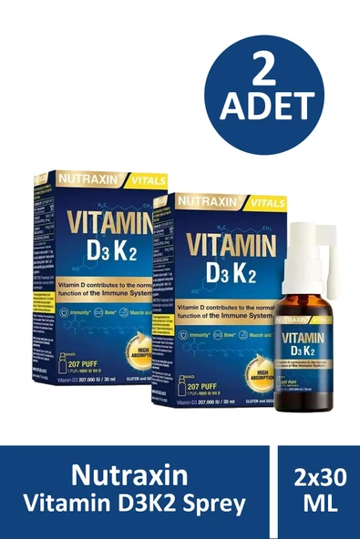 Nutraxin Vitamin D3K2 Sprey 30 ml 2 Adet ürün görseli 1
