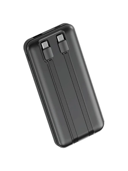 Dexim W3 10.000 mAh Type C+Lightning Entegre Kablolu LED Göstergeli Powerbank - Siyah - 2