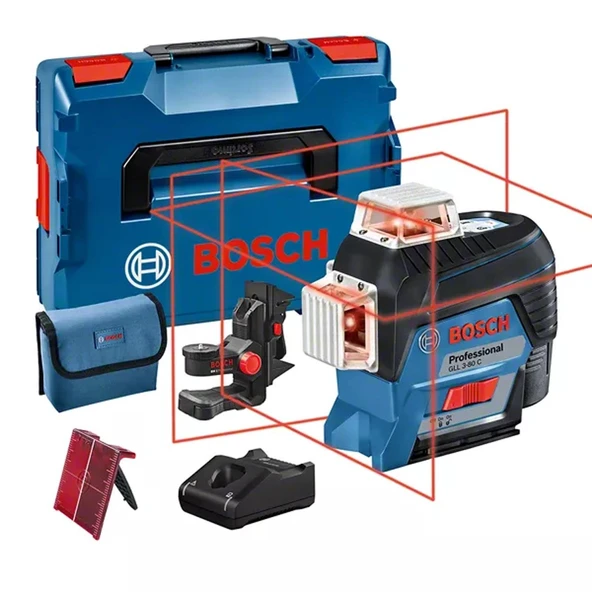 Bosch GLL 3-80 C Çizgi Lazer + BM1 Kırmızı - 0601063R02