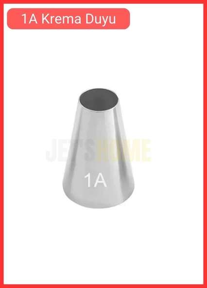 1A Yuvarlak Desen Krema Duyu Büyük Boy Pasta Duyu Paslanmaz Çelik Krema Torbası Ucu 2.5x1.4x3.7 cm - 2