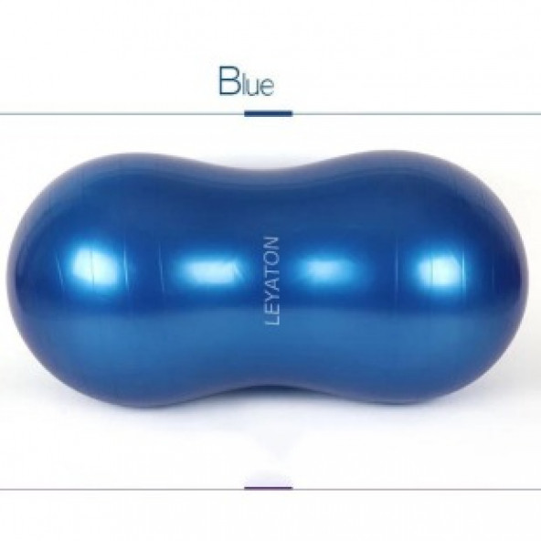 Leyaton Pilates Topu Fıstık Top Egzersiz Pilates Topu Mavi +Pompa - 2