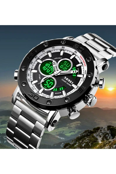 1636 Dijital Analog Relogio Erkek Kol Saati