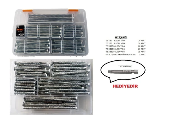BULDEX VİDA SETİ 97 PARÇA (BETON BULDEKS VİDA SETİ )