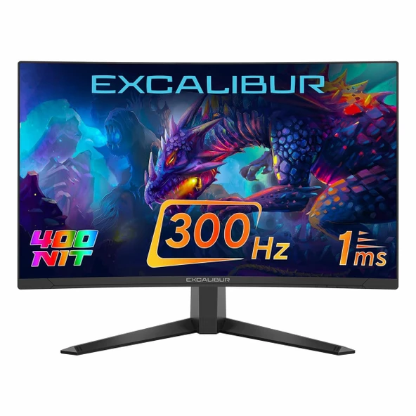 Casper Excalibur M.E27FVC-E 27" 300Hz 1Ms HDMI+DP HDR FullHD G-Sync FreeSync VA Curved Vesa Monitör