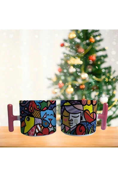 Soyut tablo figürleri Porselen Fincan / Kupa -mug