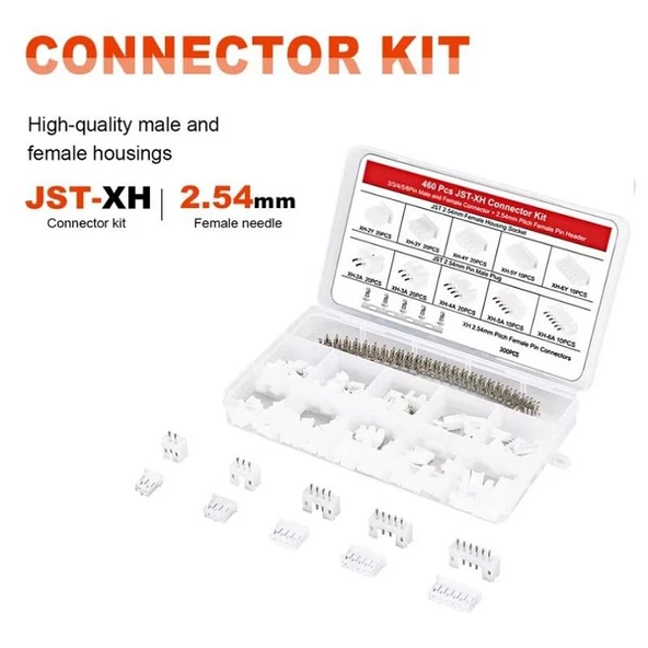 460 Adet Xh2,54 Jst Konnektör Seti 2,54mm 2-6 Pim Takım 5 Çeşit Şeffaf Çantada - 6