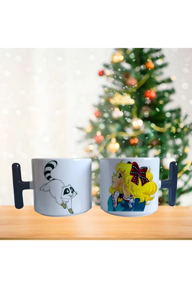 Şeker kız candy mavi elbiseli porselen fincan / kupa -mug