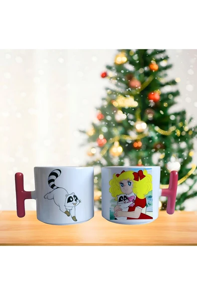 Şeker kız candy kırmızı elbiseli porselen fincan / kupa -mug