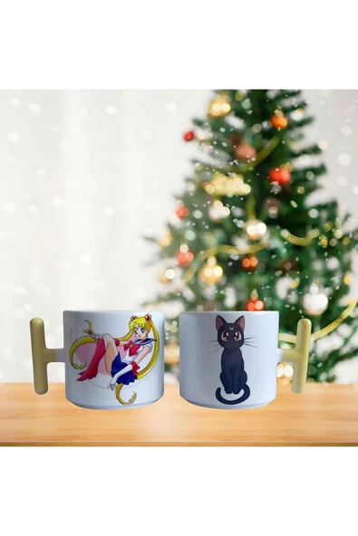 Ay savaşçısı ve luna porselen fincan / kupa -mug