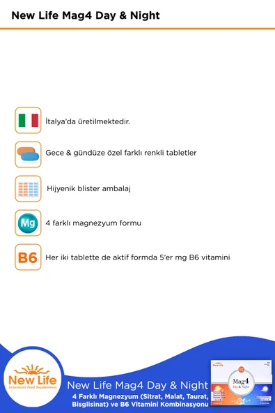 New Life Mag 4 Day 30 Tablet & Night 30 Tablet 3 Adet - Resim 3