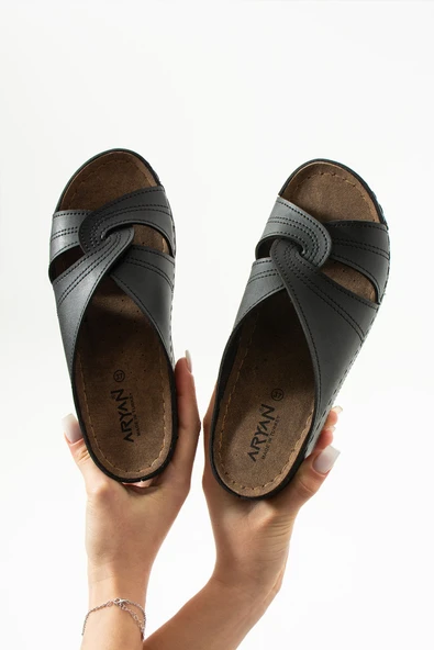 Albishoes Kadın Konfor Modeli Günlük Rahat Kısa Topuklu Anatomik Anne Orta Yaş Genç Ev Içi Terliği - 3