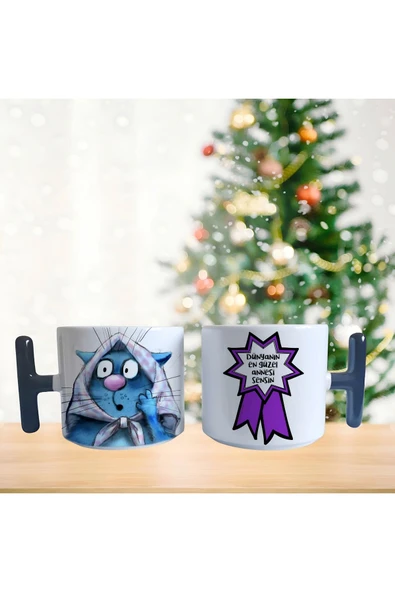Anneler günü kedili Porselen Fincan / Kupa -mug