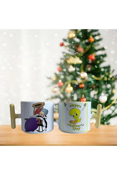 Anneler günü tweety ve granny Porselen Fincan / Kupa -mug - 2