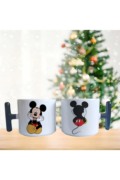 Mickey mouse düşünceli porselen fincan / kupa -mug