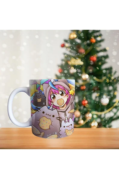 Pusheen renkli Porselen Kupa