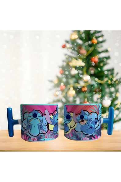 Stitch rengarenk Porselen Fincan / Kupa -mug